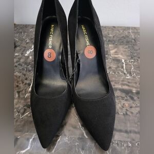 Marc Fisher Black Faux Suede Stiletto Heels